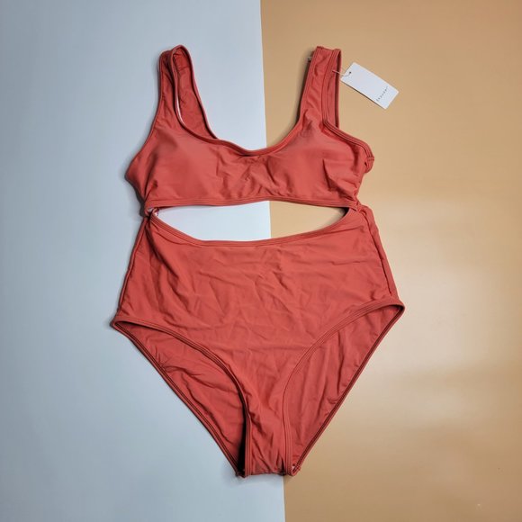 Ekouaer Women's Orange One Piece Swimsuit size XXL NWT - Picture 3 of 11
